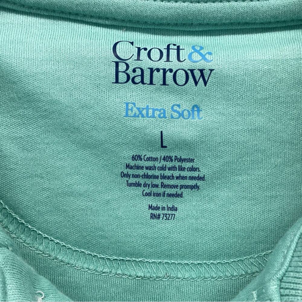 Croft & Barrow Polo Shirt Men's Size L Mint Green Spring Golf Athleisure Travel - Picture 2 of 5